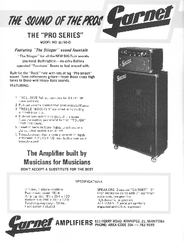 Garnet Pro Series circa 1968